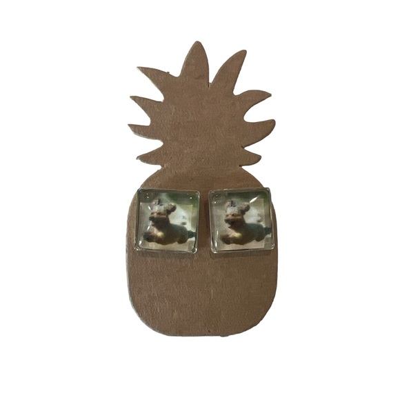 NEW Poodle Pup Square Earrings - Picture 2 of 2